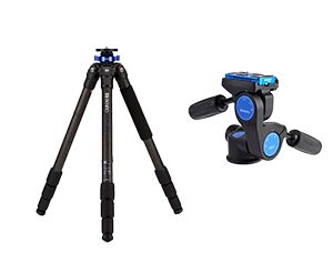 Benro Mach3 TMA38CL Trépied en fibre de carbone + Benro HD2A Tête Arca-Swiss à 3 trépieds