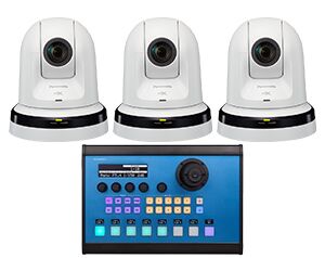 3x Panasonic AW-UE70WEJ - Skaarhoj PTZ Pro controller Kit - 4K & HD Remote Hothead Camera
