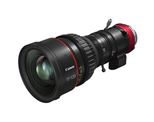 Canon CN7x17 KAS S E1/P2 – 17–120mm PL-mount cine-servo lens with T2.95–3.9 aperture, 7x zoom, and servo control for cinema and broadcast production.