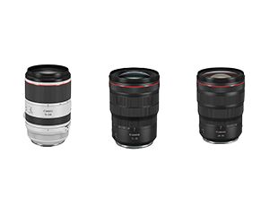 Canon RF 15‑35mm, RF 24‑70mm, and RF 70‑200mm